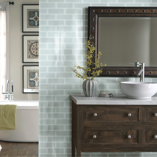 BathroomBacksplash Tile | De/Mar Design Studio